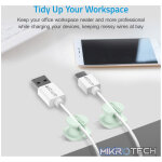 CO060 Mini Cable Organizer Clips - 4 Piece Set for Cable Management- Green - Image 2